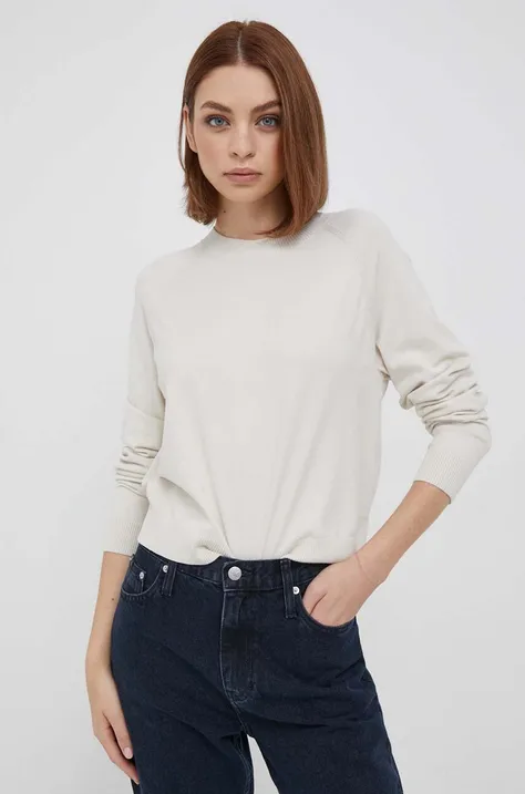 Sisley sweter damski kolor beżowy lekki