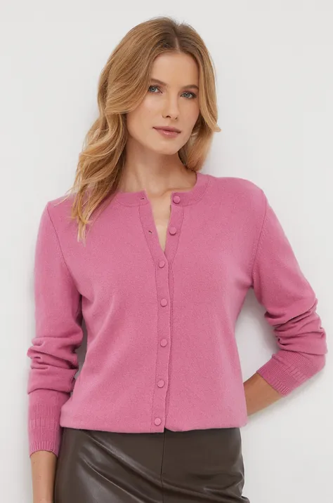 Sisley sweter z domieszką wełny damski kolor różowy lekki