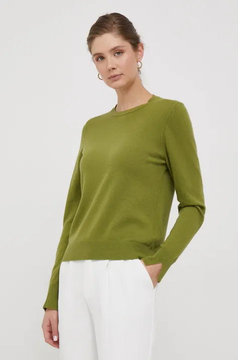 Pulover s dodatkom vune Sisley za žene, boja: zelena, lagani