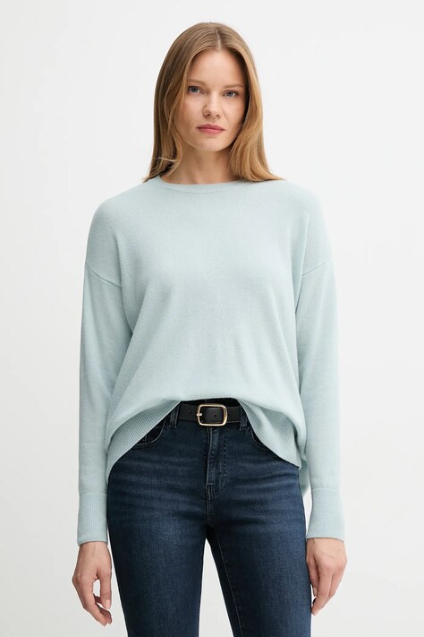Vuneni pulover Sisley za žene, boja: tirkizna, lagani