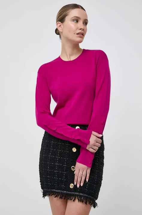 Vuneni pulover Pinko za žene, boja: ljubičasta, lagani