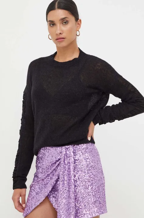 Pinko sweter wełniany damski kolor czarny