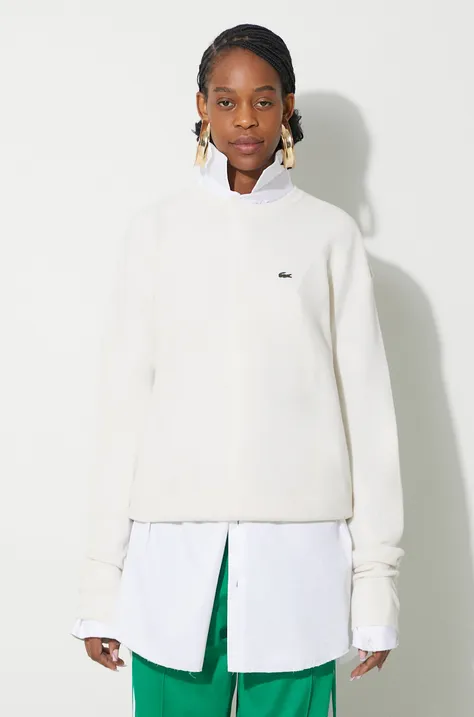 Вовняний светр Lacoste жіночий колір бежевий