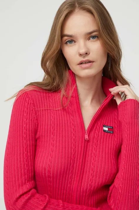 Джемпер Tommy Jeans жіночий колір червоний легкий