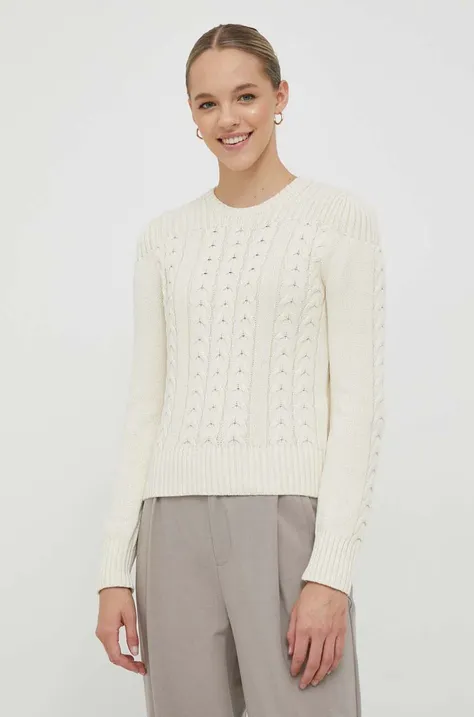 Lauren Ralph Lauren sweter bawełniany kolor beżowy lekki