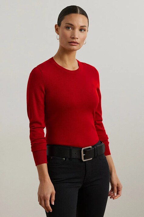Lauren Ralph Lauren sweter damski kolor czerwony lekki 200919114