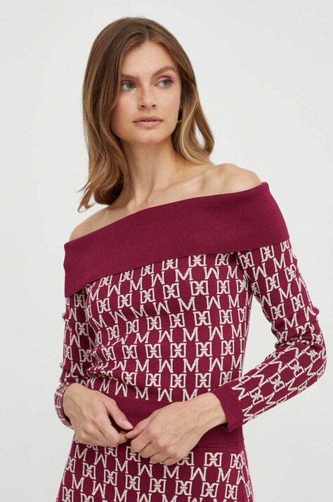 Marciano Guess pulover femei, culoarea bordo