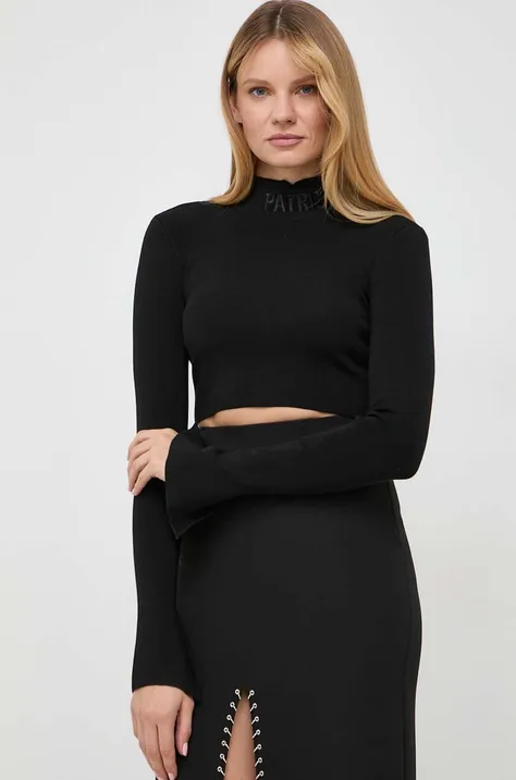 Patrizia Pepe pulover femei, culoarea negru, light, cu turtleneck