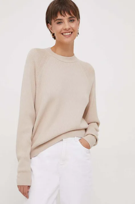 Pulover s dodatkom vune Calvin Klein za žene, boja: bež, lagani