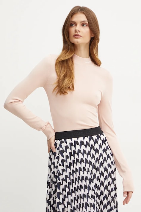 Karl Lagerfeld pulover femei, culoarea roz, light