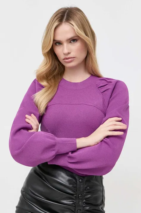 Karl Lagerfeld sweter damski kolor fioletowy lekki