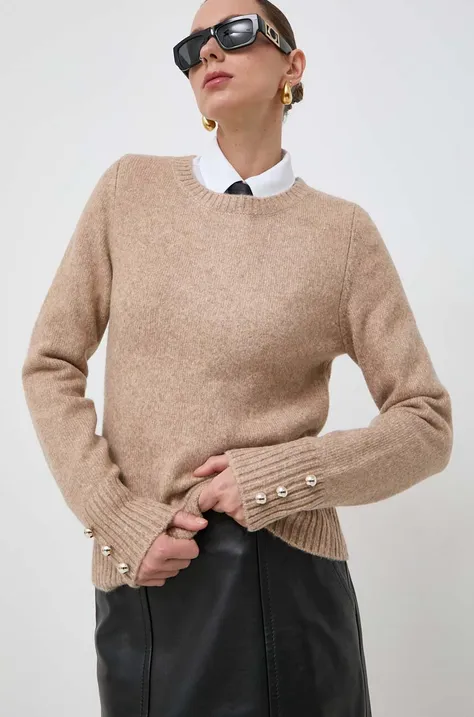 Morgan gyapjúkeverék pulóver női, bézs