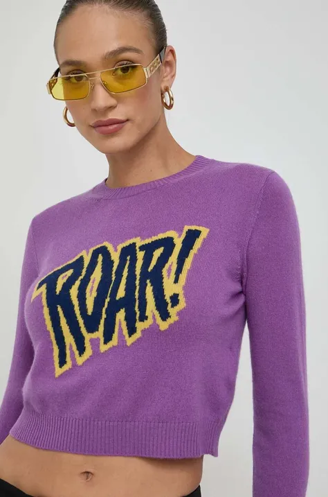 Vlnený sveter MAX&Co. dámsky, fialová farba, tenký