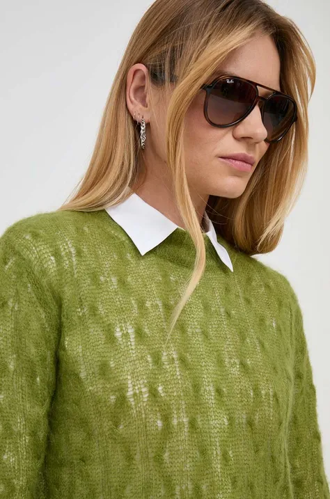 MAX&Co. sweter z domieszką wełny damski kolor zielony lekki
