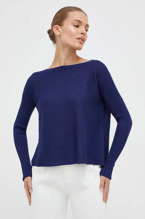 Vuneni pulover MAX&Co. za žene, boja: tamno plava, lagani