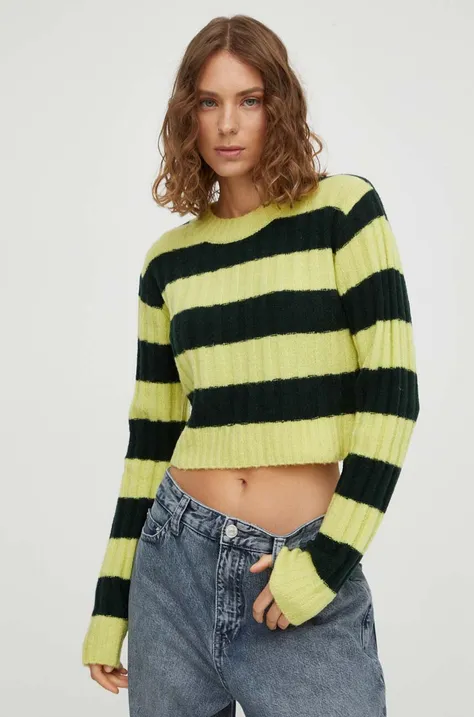 Μάλλινο πουλόβερ Won Hundred γυναικεία, χρώμα: πράσινο