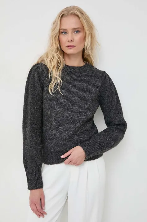 Pulover s dodatkom vune Morgan za žene, boja: siva