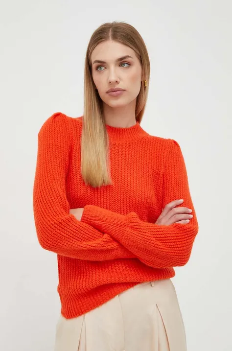 Pulover s primesjo volne Morgan ženski, oranžna barva