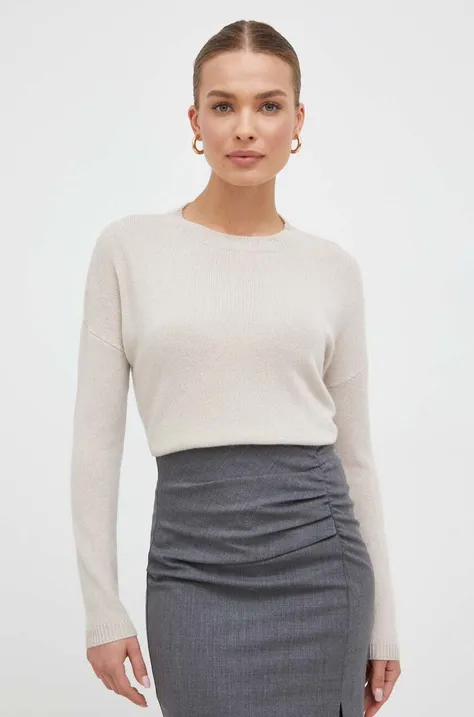 Marella sweter wełniany damski kolor beżowy lekki