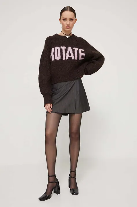 Вовняний светр Rotate жіночий колір коричневий теплий