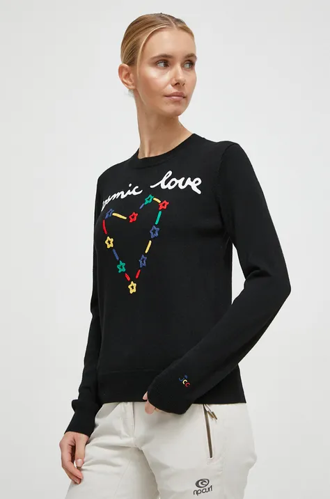 Rossignol sweter wełniany JCC damski kolor czarny lekki