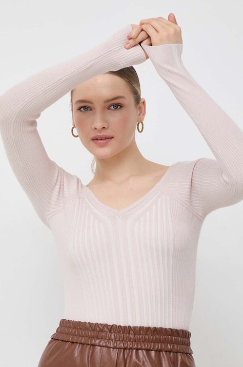 Guess pulover femei, culoarea bej, light