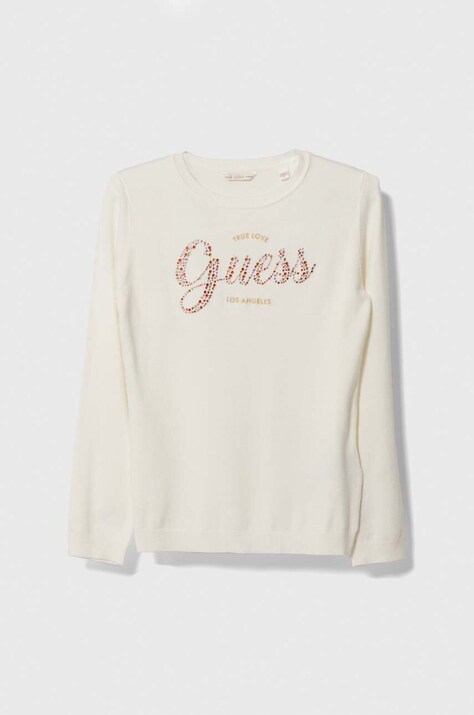 Guess pulover copii culoarea bej, light