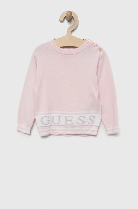Otroški pulover Guess roza barva