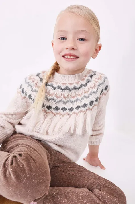 Дитячий светр Mayoral колір бежевий теплий