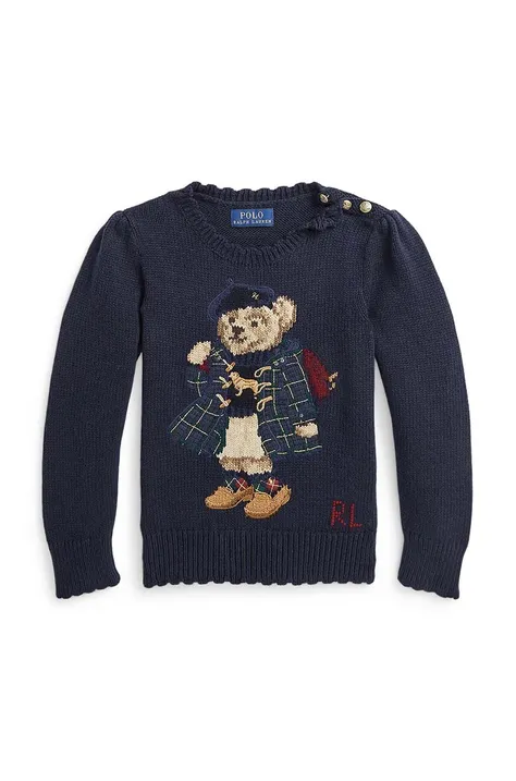 Polo Ralph Lauren sweter bawełniany dziecięcy kolor czarny lekki
