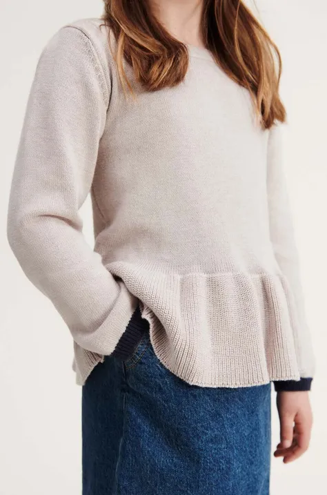 Liewood sweter bawełniany niemowlęcy kolor beżowy lekki
