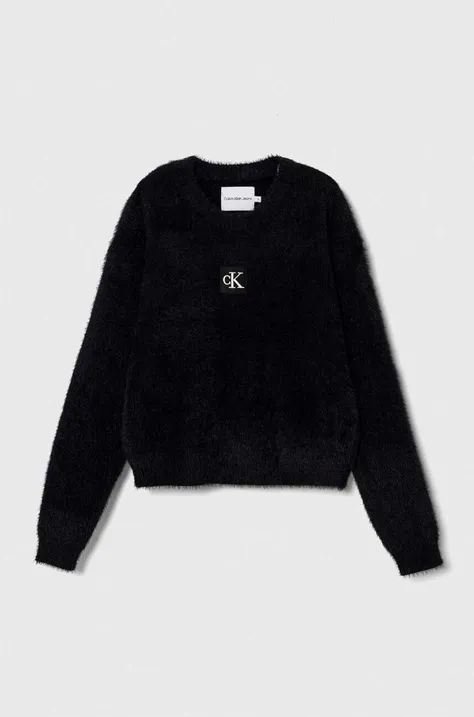 Παιδικό πουλόβερ Calvin Klein Jeans χρώμα: μαύρο