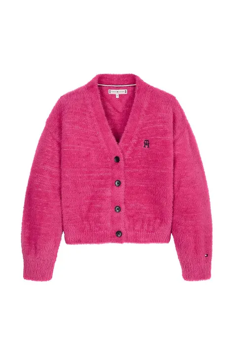 Detský sveter Tommy Hilfiger ružová farba