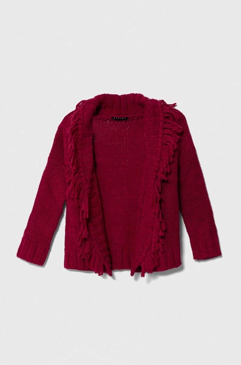 Sisley cardigan cu amestec de lână pentru copii culoarea roz