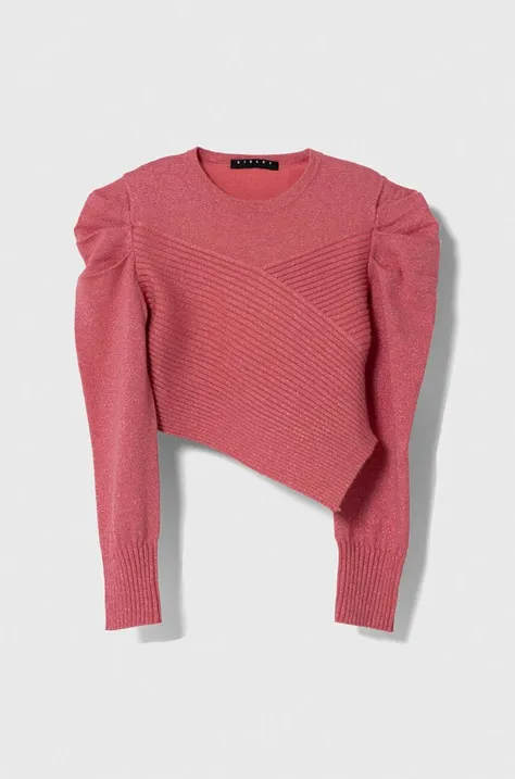 Sisley sweter dziecięcy kolor różowy lekki