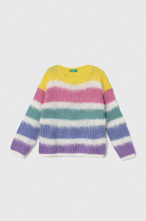 Detský sveter s prímesou vlny United Colors of Benetton tenký