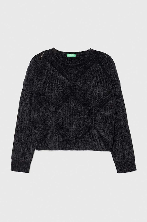 Детски пуловер United Colors of Benetton в черно