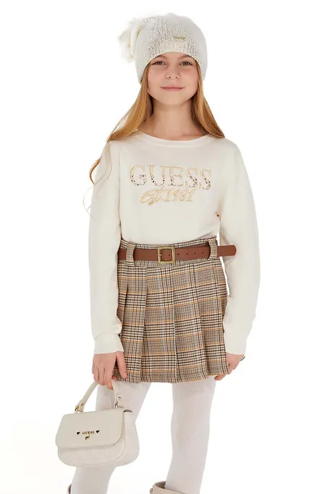 Guess sweter dziecięcy kolor beżowy lekki