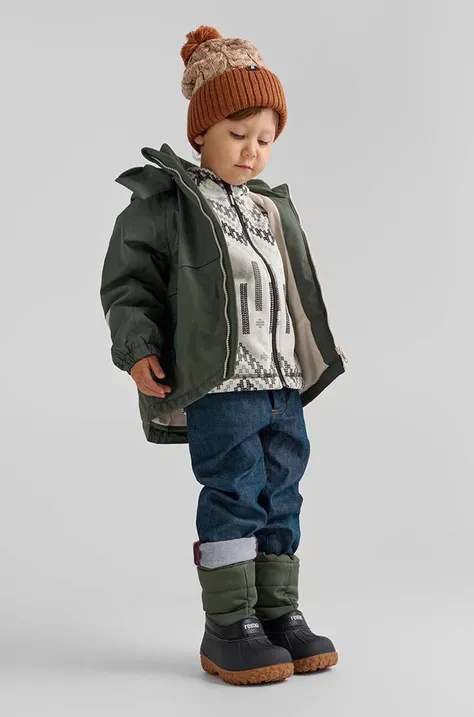 Детская кофта Reima Northern цвет серый с капюшоном узор