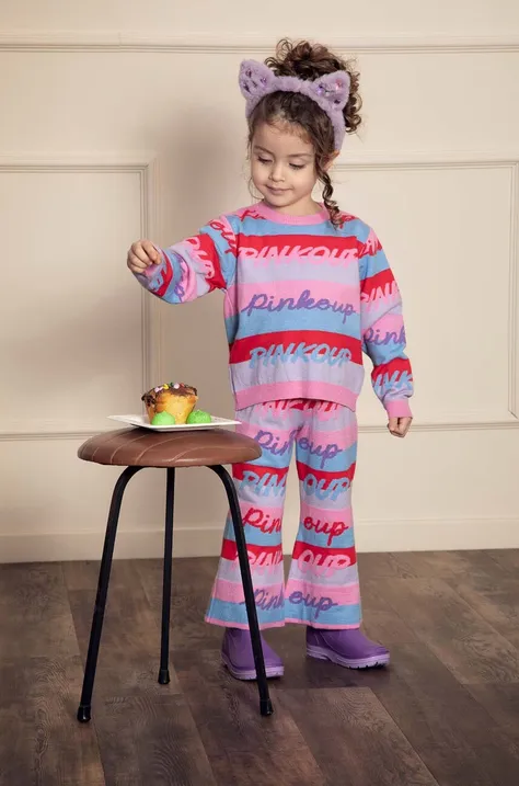Παιδικό πουλόβερ Pinko Up χρώμα: μοβ