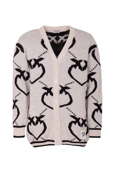 Дитячий кардиган з домішкою вовни Pinko Up колір бежевий теплий
