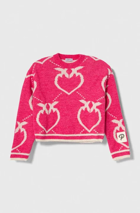 Pinko Up sweter dziecięcy kolor fioletowy