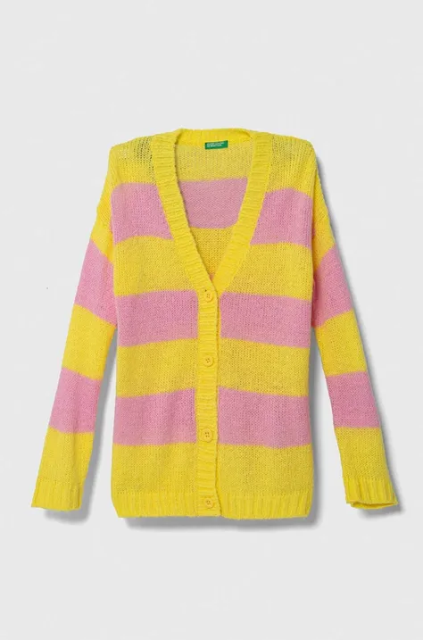 Παιδικό πουλόβερ από μείγμα μαλλιού United Colors of Benetton χρώμα: κίτρινο