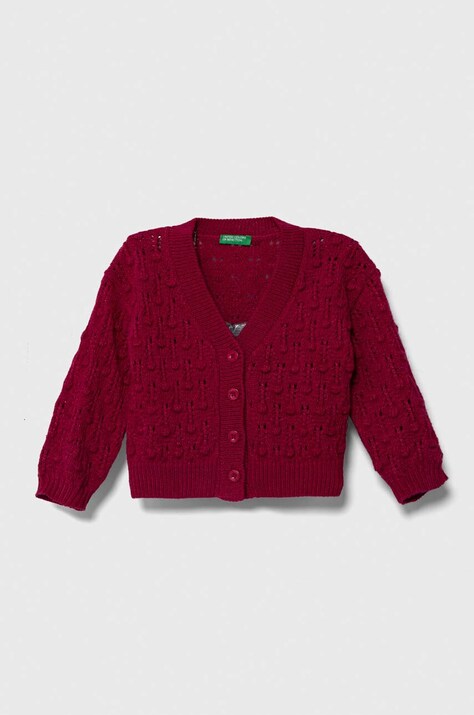 United Colors of Benetton pulover pentru copii din amestec de lana culoarea violet