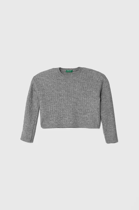 Дитячий светр United Colors of Benetton колір сірий легкий
