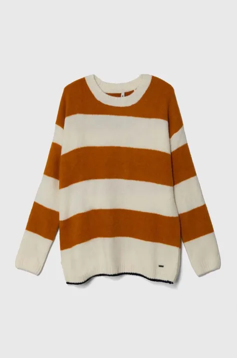 Дитячий светр з домішкою вовни Pepe Jeans колір помаранчевий теплий