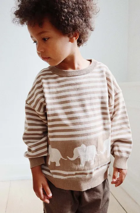 Дитячий светр з домішкою вовни Konges Sløjd колір бежевий легкий