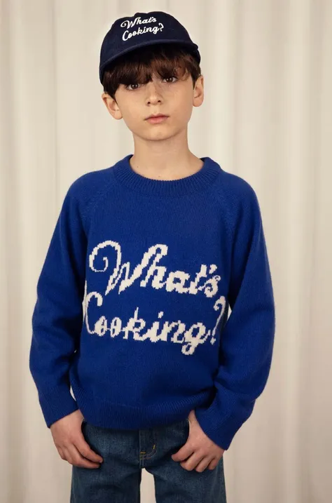 Дитячий бавовняний светр Mini Rodini колір синій