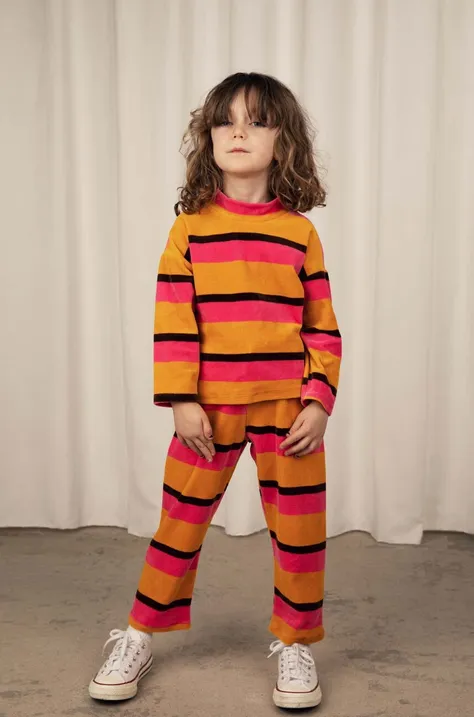 Detský bavlnený sveter Mini Rodini oranžová farba