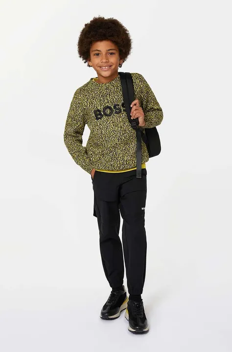 Детский свитер с примесью шерсти BOSS цвет зелёный
